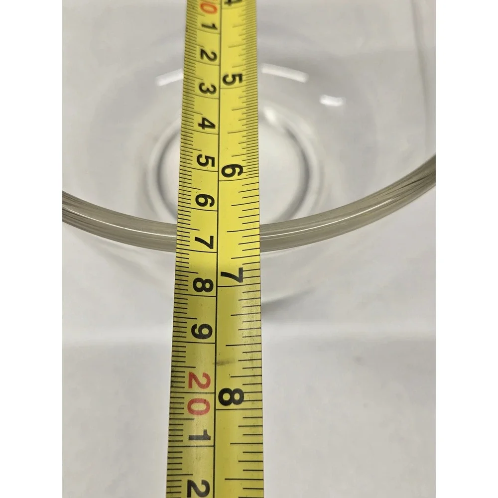 Vtg Clear Glass Mixing Serving Bowl Round Deep Prep Dish 7.25 Inch Diameter